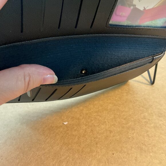 Black Faux Leather Clutch Wallet w/ Tassel Accent - Picture 7 of 7